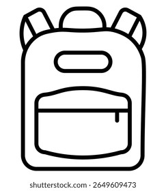 Backpack icon in thin line. Line and glyph school bag icon. Backpack vector

