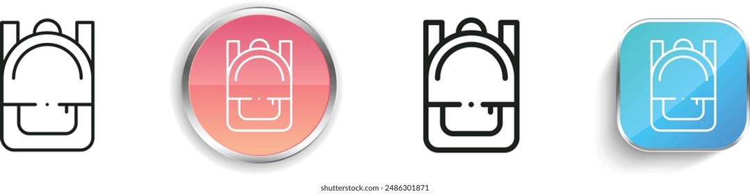 backpack icon. Thin Linear, Regular and Button Style Design Isolated On White Background