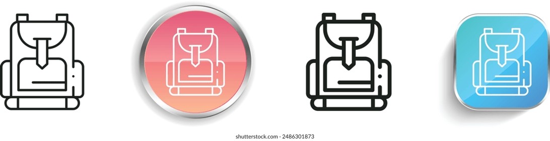 backpack icon. Thin Linear, Regular and Button Style Design Isolated On White Background