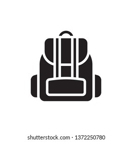 Backpack icon in trendy glyph style design. Vector graphic illustration. Backpack icon for website design, logo, app, and ui. Vector file. EPS 10.