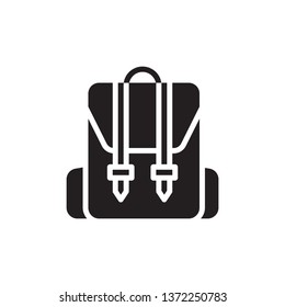 Backpack icon in trendy glyph style design. Vector graphic illustration. Backpack icon for website design, logo, app, and ui. Vector file. EPS 10.