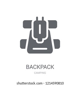 Backpack icon. Trendy Backpack logo concept on white background from camping collection. Suitable for use on web apps, mobile apps and print media.