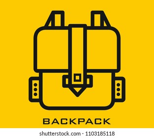 Backpack icon vector