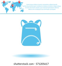 Backpack  icon. Vector design.