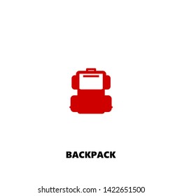 backpack icon. backpack vector design. sign design. red color
