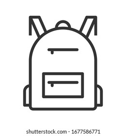 Backpack icon vector. Flat style.  