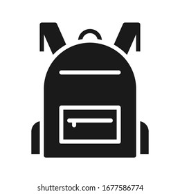 Backpack icon vector. Flat style.  