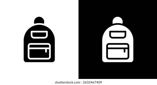 Ícone de mochila Vetor em estilo plano. Silhuetas de coleção