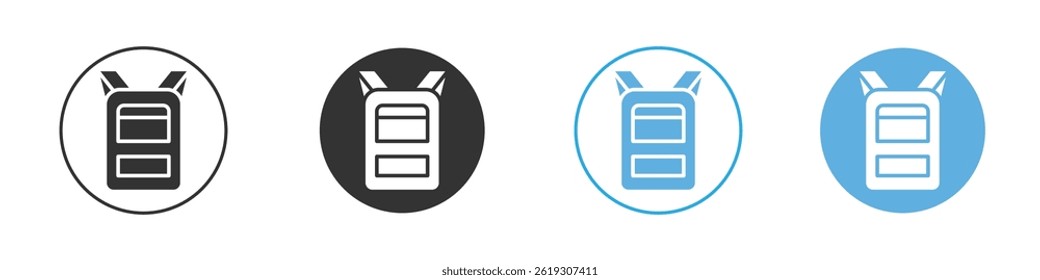 Backpack icon Vector Graphic set