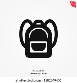 Backpack icon, vector high quality logo for web design and mobile apps