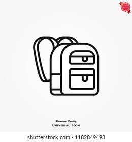 Backpack icon, vector high quality logo for web design and mobile apps
