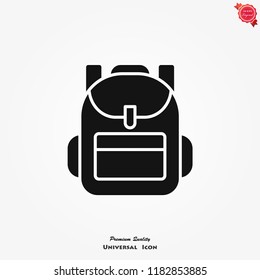 Backpack icon, vector high quality logo for web design and mobile apps