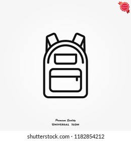 Backpack icon, vector high quality logo for web design and mobile apps