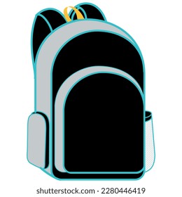 Rucksack-Symbol. Vektorgrafik. Schwarze lineare Rucksack-Symbole. Symbole des Rucksacks einzeln