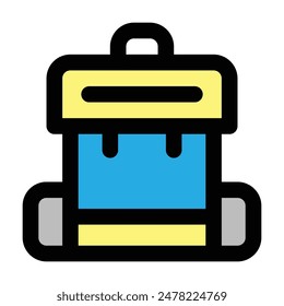 Backpack icon, vector illustration, filled style, best used for web