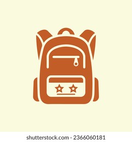 Ilustración vectorial de icono de mochila. Aislado en blanco roto.