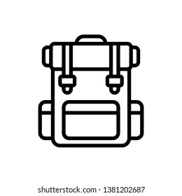 Backpack Icon Vector Illustration Logo Template