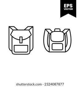 Backpack icon vector illustration logo template for many purpose. Isolated on white background.