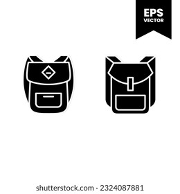 Backpack icon vector illustration logo template for many purpose. Isolated on white background.