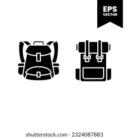 Backpack icon vector illustration logo template for many purpose. Isolated on white background.