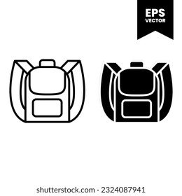 Backpack icon vector illustration logo template for many purpose. Isolated on white background.