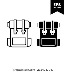 Backpack icon vector illustration logo template for many purpose. Isolated on white background.