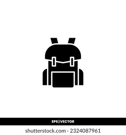 Backpack icon vector illustration logo template for many purpose. Isolated on white background.