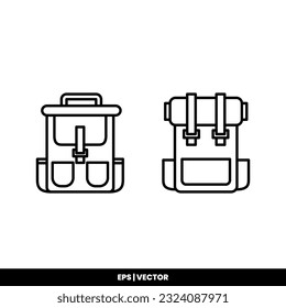 Backpack icon vector illustration logo template for many purpose. Isolated on white background.