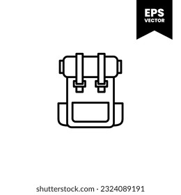 Plantilla de logotipo de ilustración vectorial de icono de mochila para muchos fines. Aislado sobre fondo blanco.