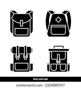 Backpack icon vector illustration logo template for many purpose. Isolated on white background.