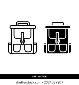 Backpack icon vector illustration logo template for many purpose. Isolated on white background.