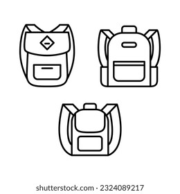 Plantilla de logotipo de ilustración vectorial de icono de mochila para muchos fines. Aislado sobre fondo blanco.