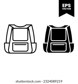 Backpack icon vector illustration logo template for many purpose. Isolated on white background.