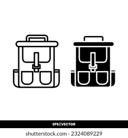 Backpack icon vector illustration logo template for many purpose. Isolated on white background.