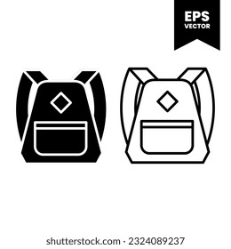 Backpack icon vector illustration logo template for many purpose. Isolated on white background.
