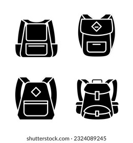 Backpack icon vector illustration logo template for many purpose. Isolated on white background.