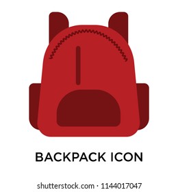 Backpack icon vector isolated on white background for your web and mobile app design, Backpack logo concept