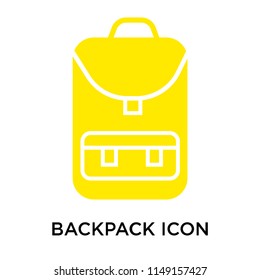 Backpack icon vector isolated on white background for your web and mobile app design, Backpack logo concept