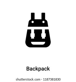 Backpack icon vector isolated on white background, logo concept of Backpack sign on transparent background, filled black symbol