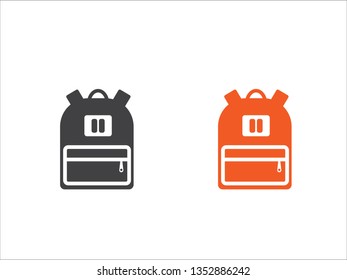 Backpack icon vector isolated on white background.