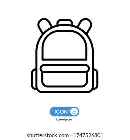 Backpack icon vector isolated on white background