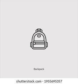 backpack icon vector isolated on white background