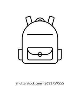 backpack icon, vector line isolated on white background. trendy and modern design