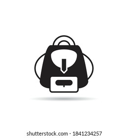 Rucksack-Symbol, Vektorgrafik auf weißem Hintergrund