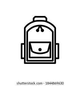 Backpack icon vector outline style.