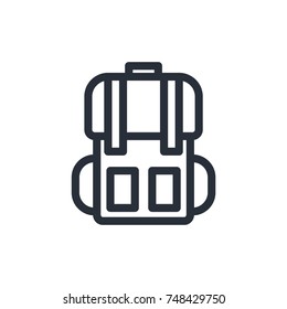 backpack icon vector. backpack icon outline style design
