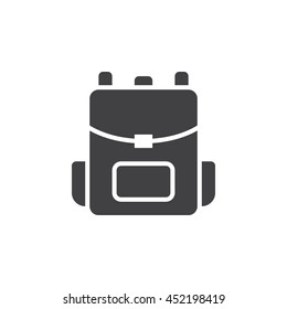 backpack icon vector, rucksack solid logo, pictogram isolated on white, pixel perfect illustration
