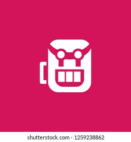 backpack icon vector. backpack sign on pink background. backpack icon for web and app