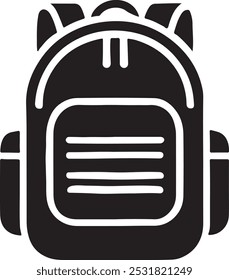 Backpack Icon Vector Silhouette , Backpack Vector Silhouette , Backpack Illustration Line Art Drawing