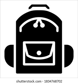 Backpack icon vector solid style.